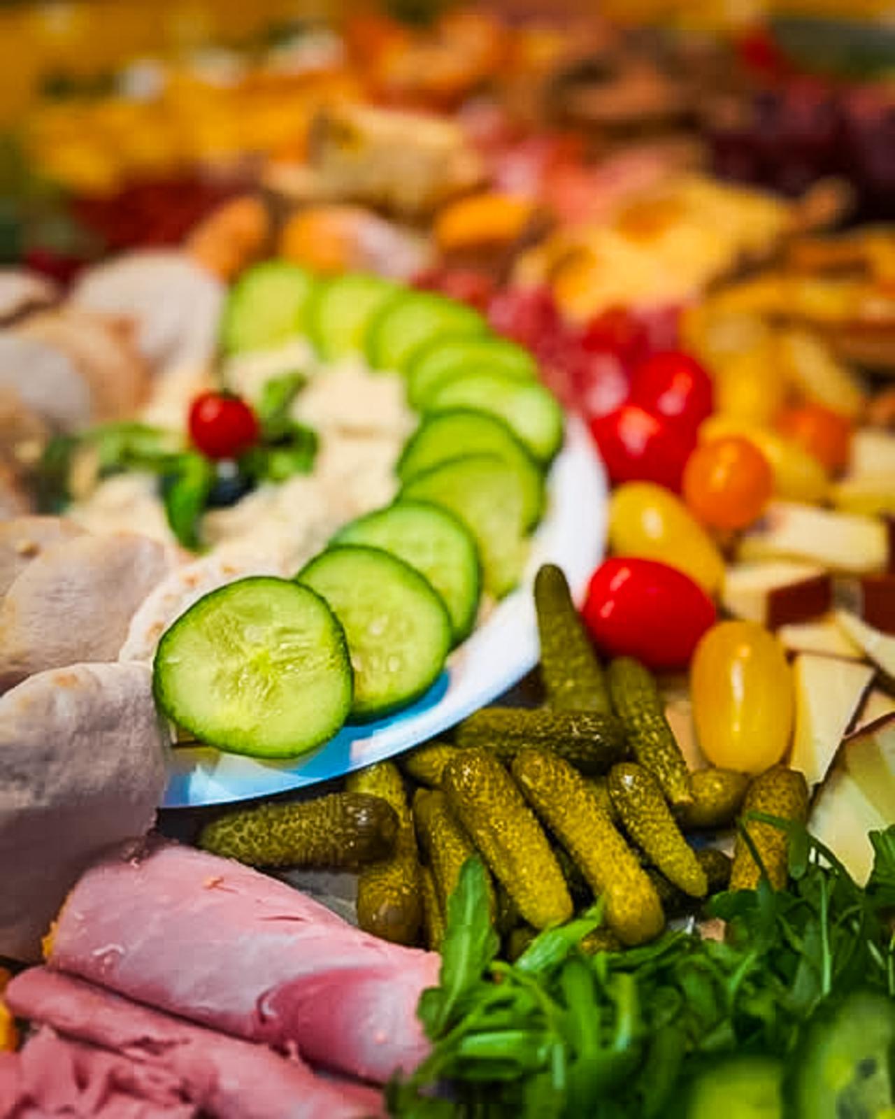 Beach & Badger catering spread on a beautiful table setting.