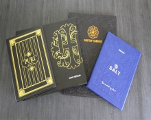 Close up of high quality menu material