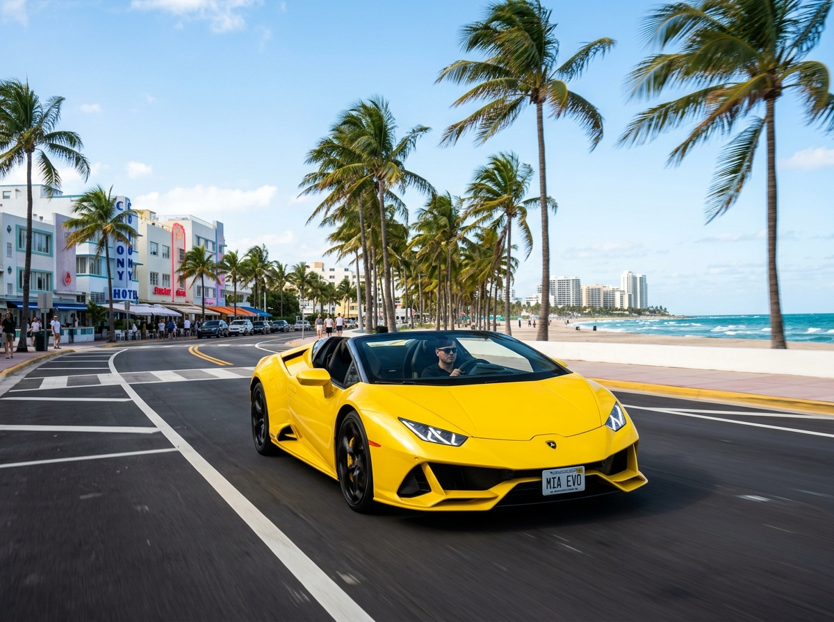 Lamborghini Huracan EVO Spyder for rent in Miami