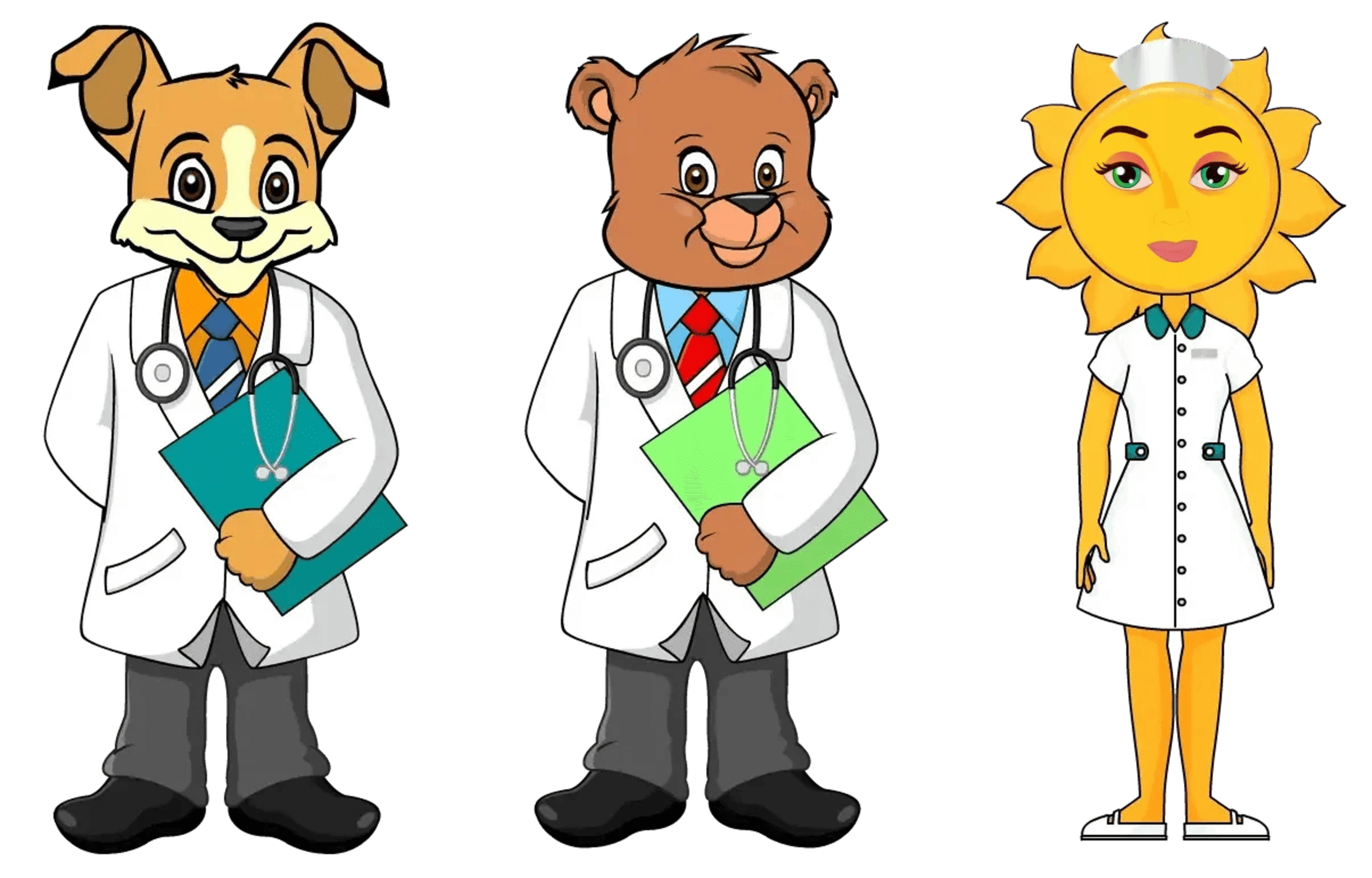 PEER Characters: Dr. Teddy, Nurse Sunshine, Dr. Paws