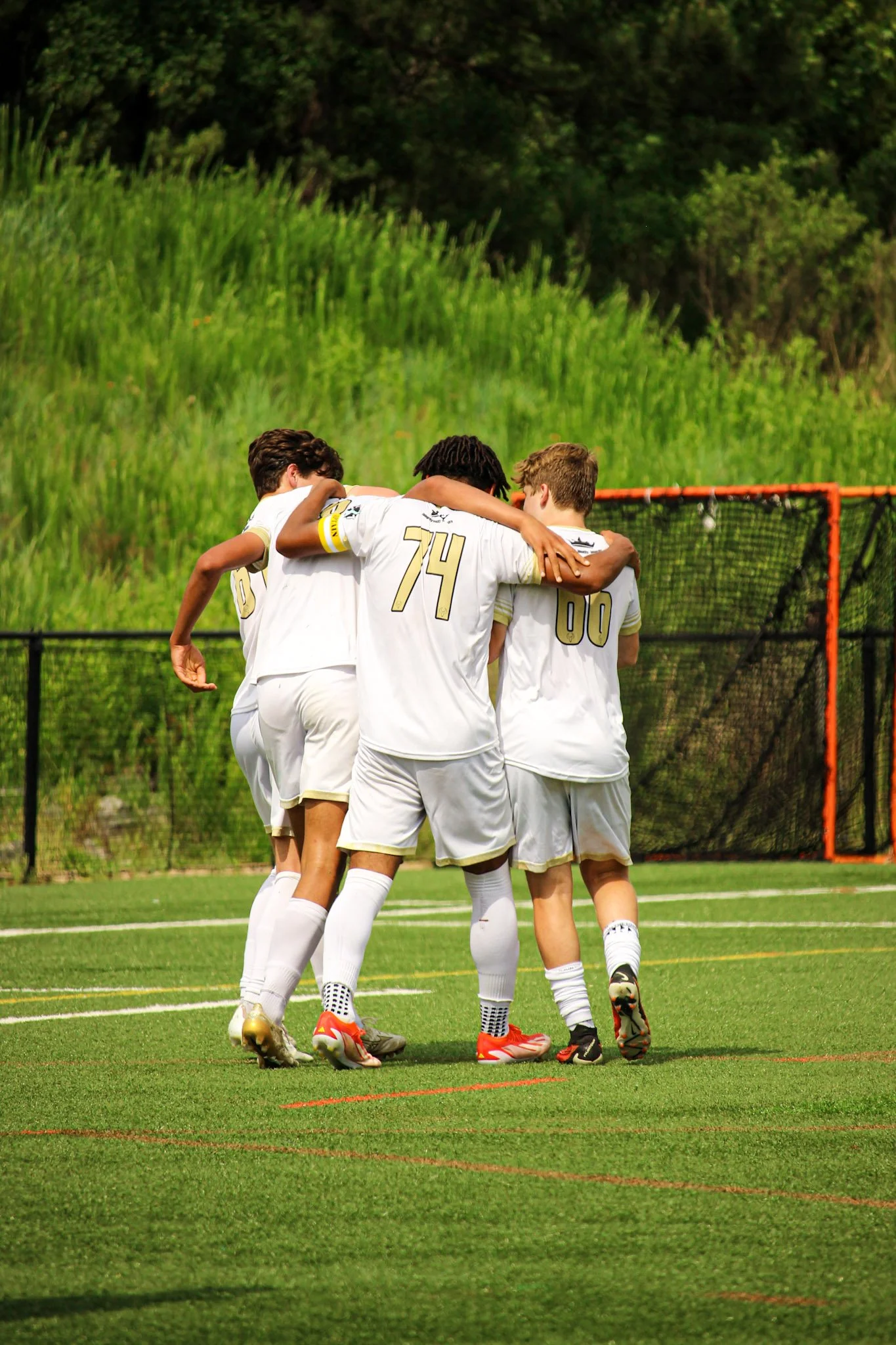 Players training on the field