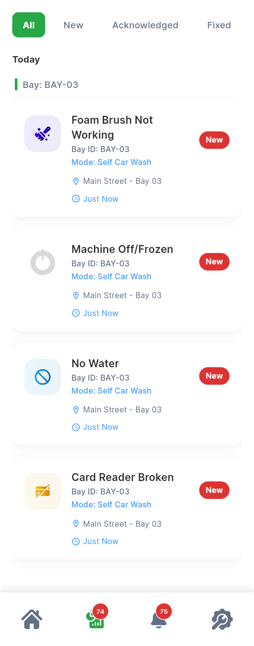 Owner dashboard view on a tablet