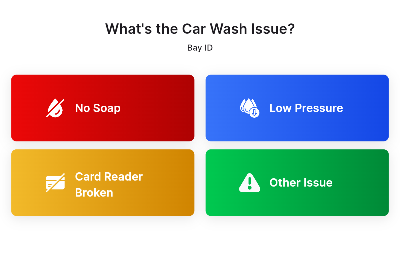 User reporting an issue using a touch screen kiosk