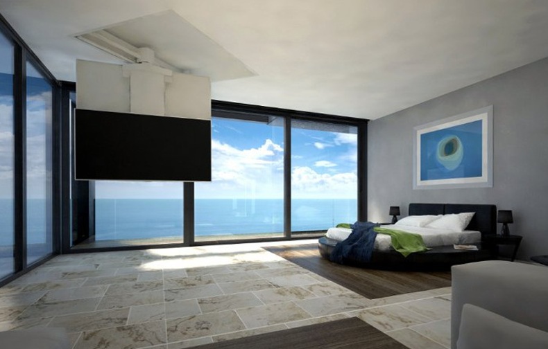 Staffa TV Motorizzata da Soffitto