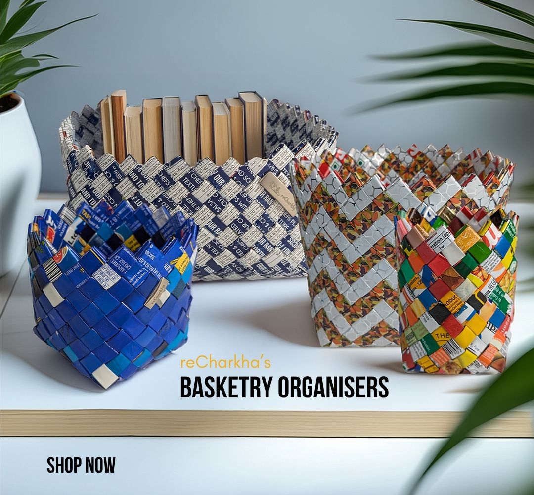 Weaving Plastic on Handloom