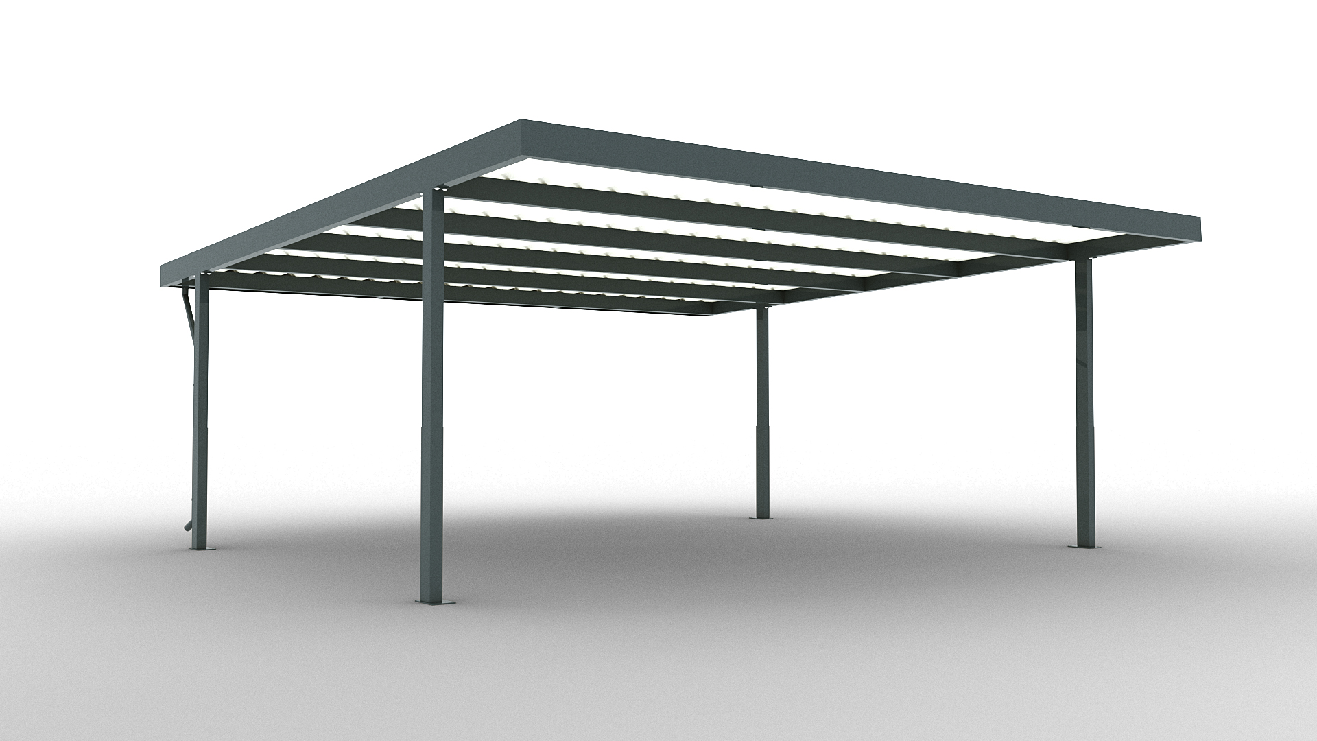 Moderný oceľový prístrešok