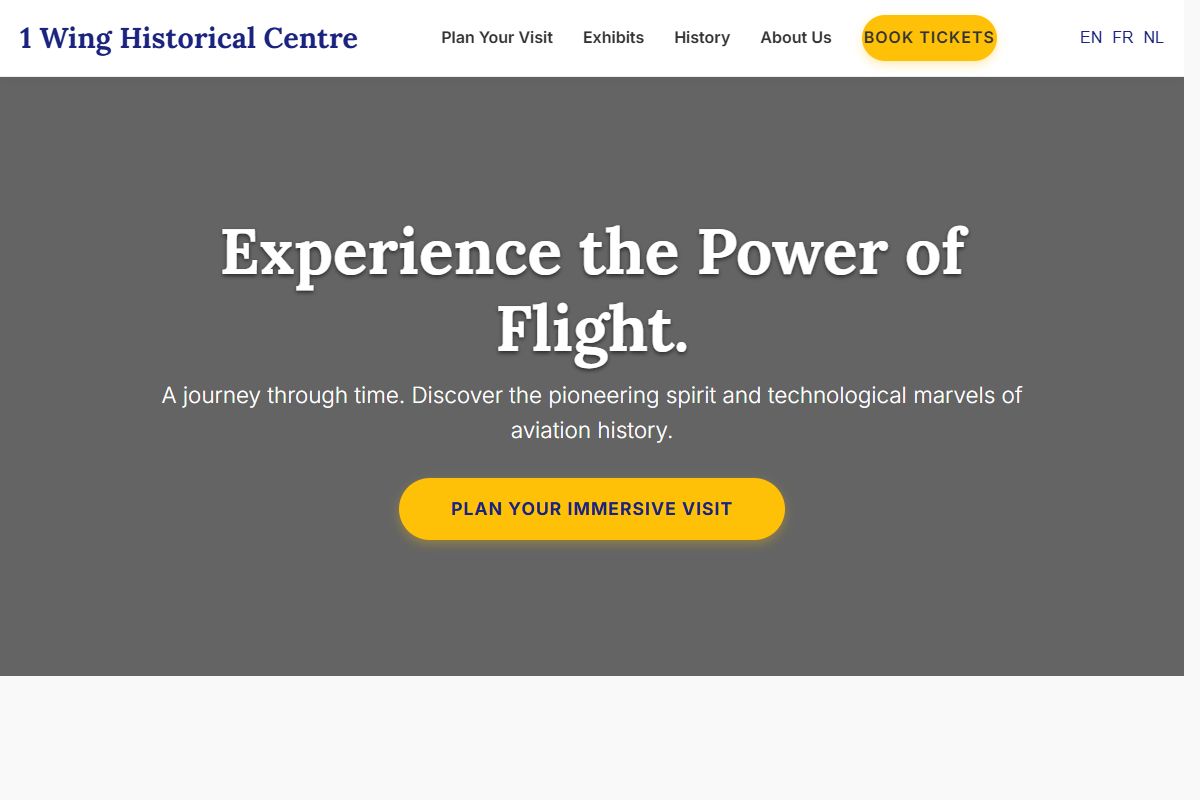 AI Redesign for 1winghistoricalcentre.be/