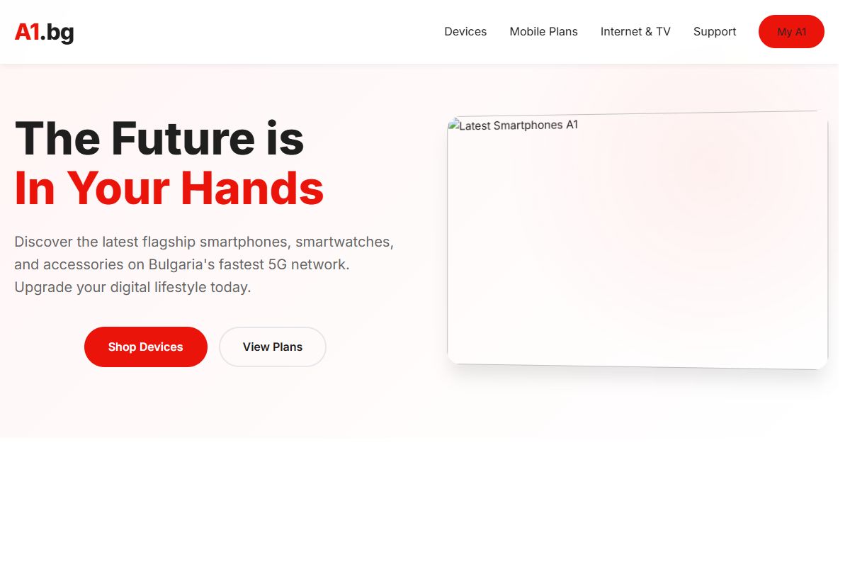 AI Redesign for a1.bg/devices/