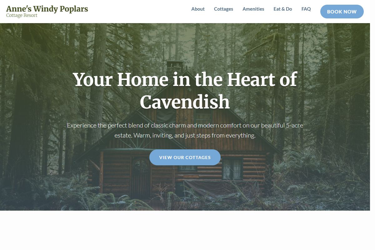 AI Redesign for anneswindypoplars.ca/