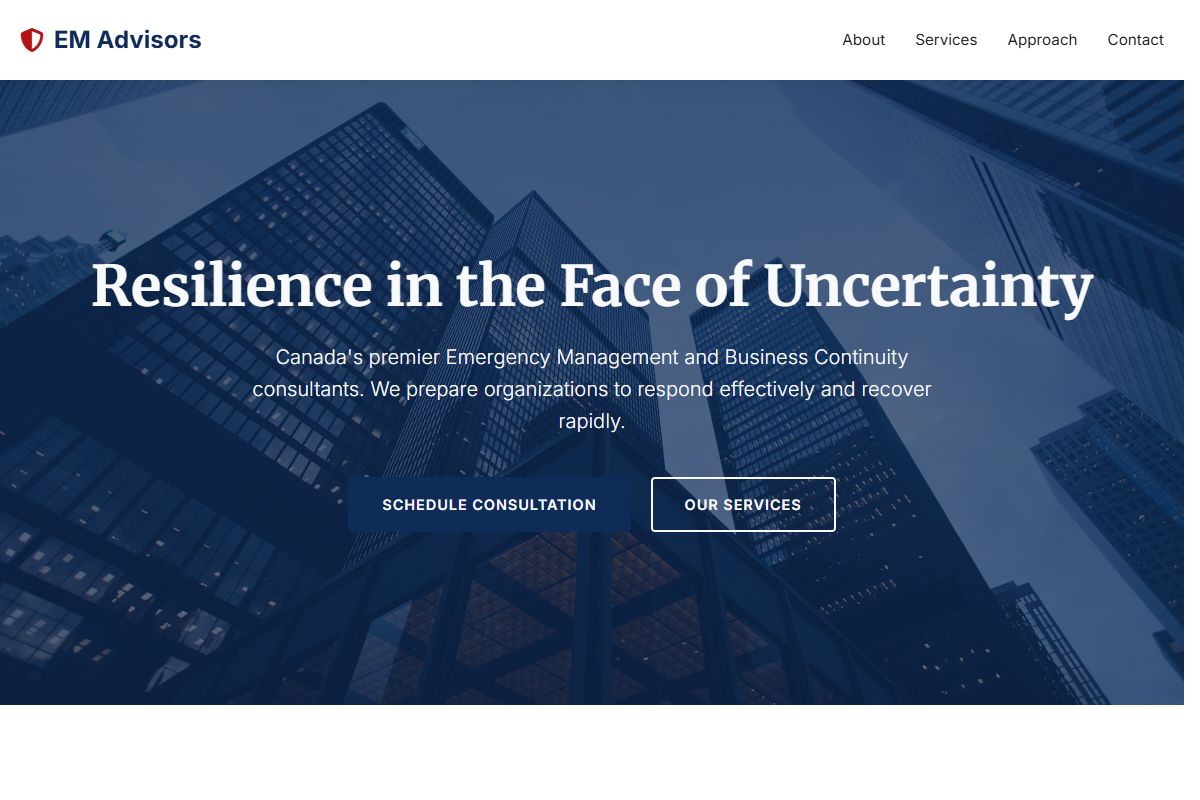 AI Redesign for emadvisors.ca/