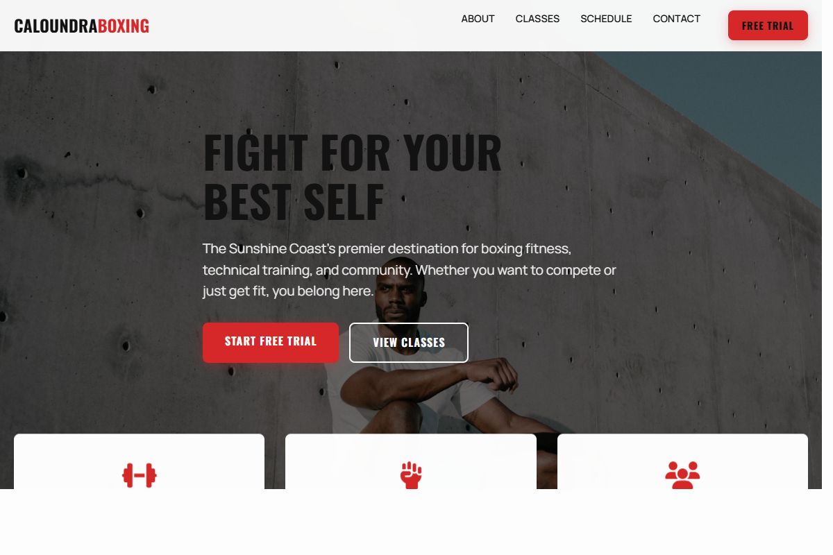 AI Redesign for caloundracityboxing.com.au/