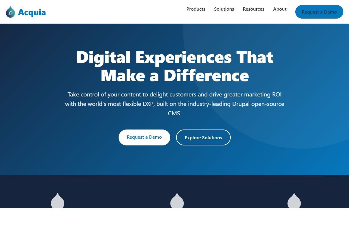 AI Redesign for acquia.com/