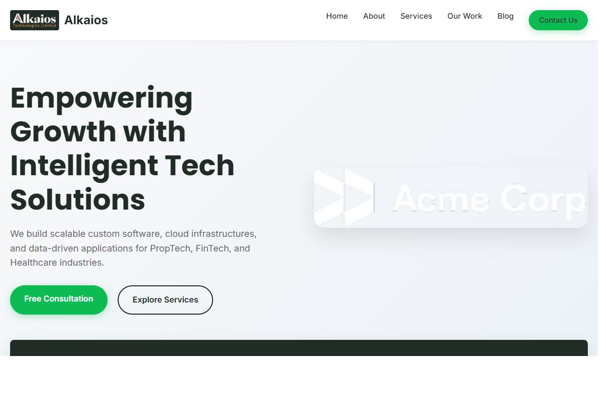AI Redesign for alkaiostech.com/