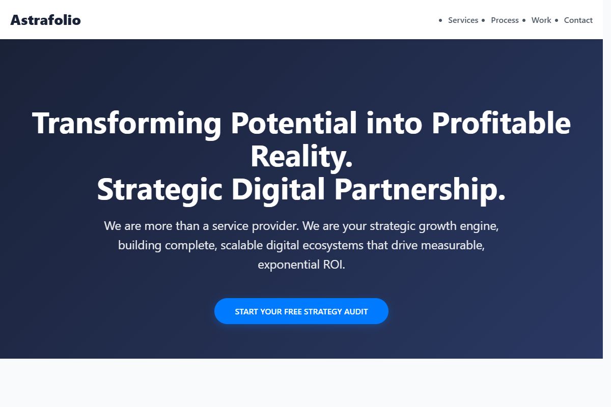 AI Redesign for astrafolio.com/