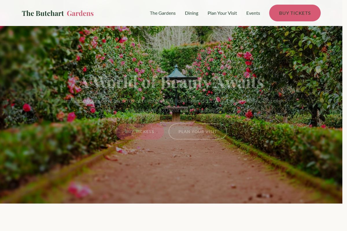 AI Redesign for butchartgardens.com/