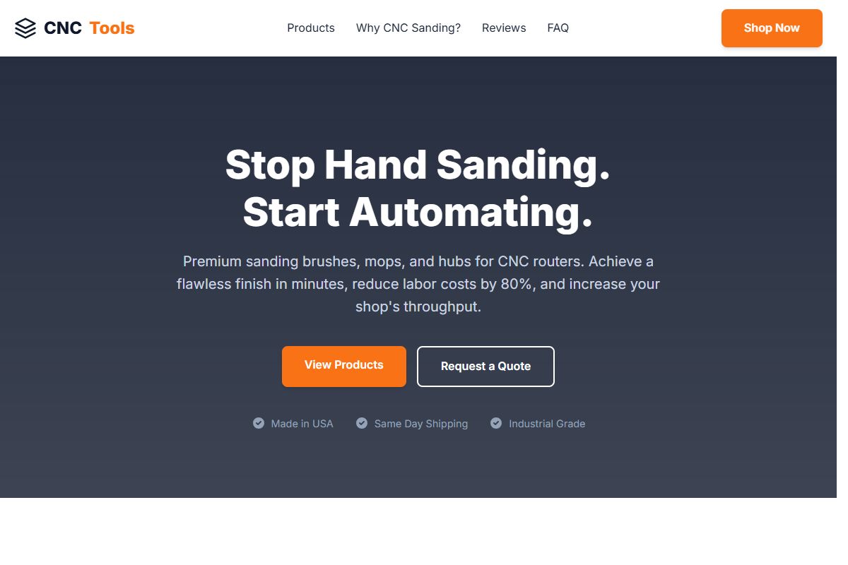 AI Redesign for cncsandingtools.com/
