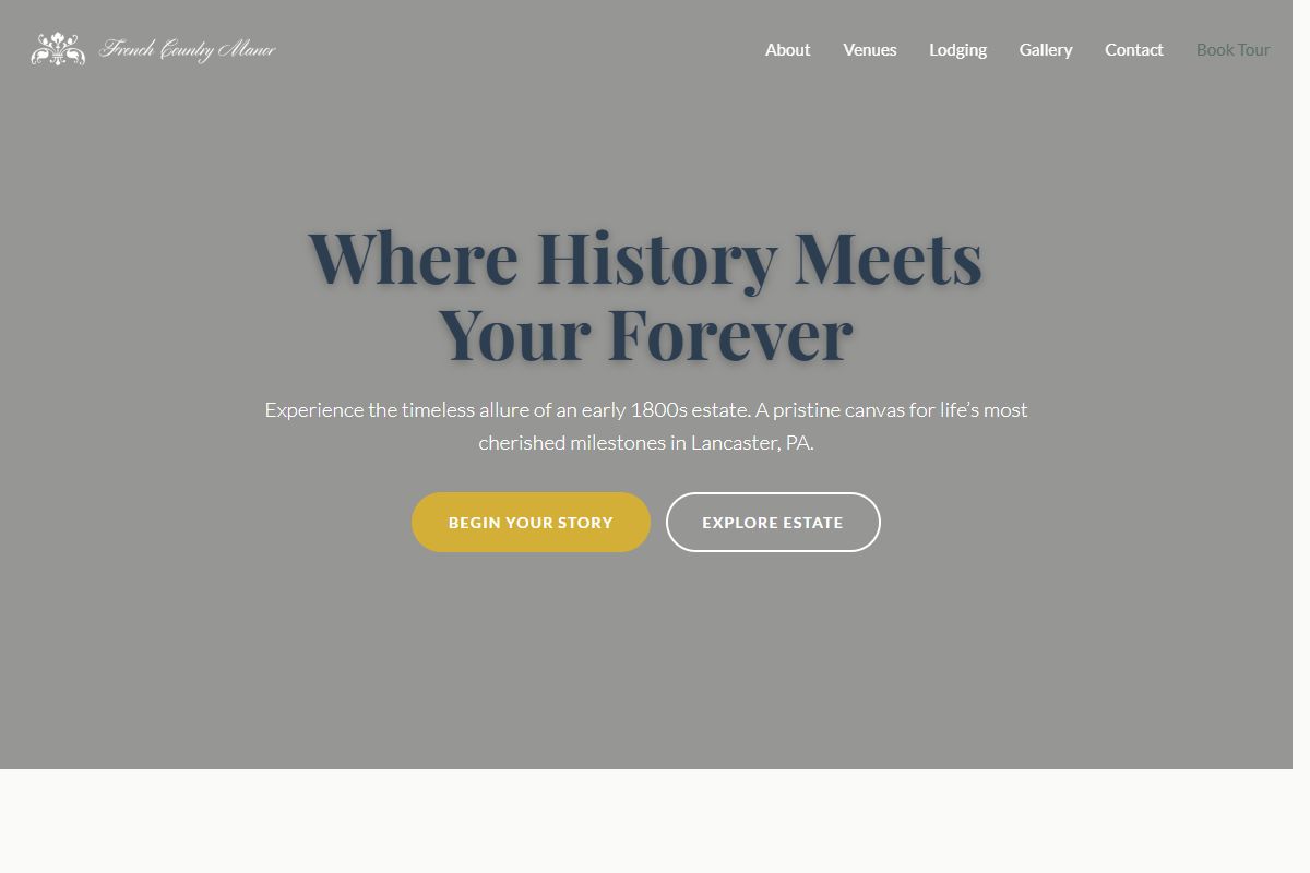 AI Redesign for frenchcountrymanorvenue.com/