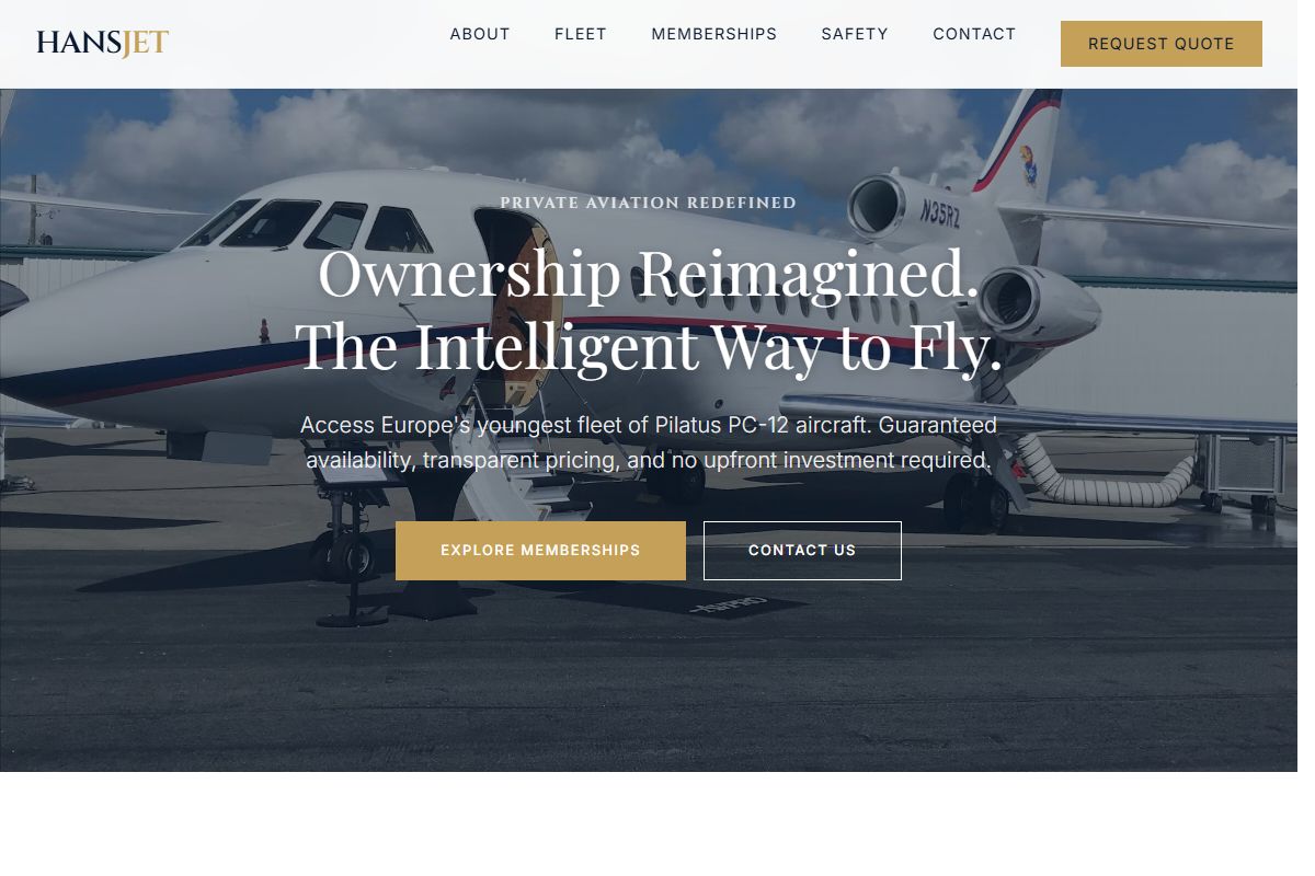 AI Redesign for hansjet.com/