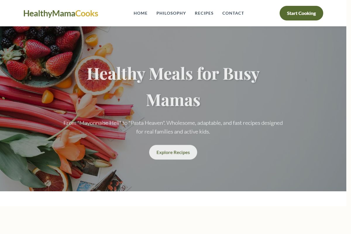 AI Redesign for healthymamacooks.com/