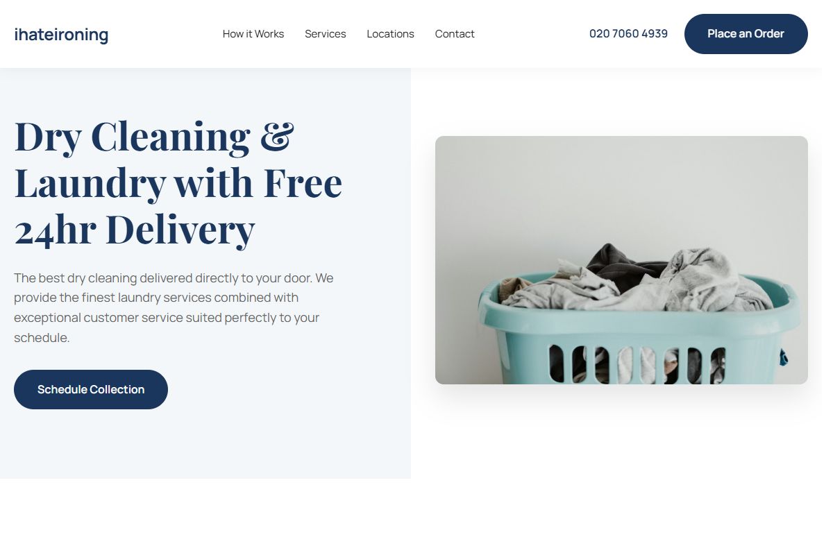 AI Redesign for ihateironing.com/