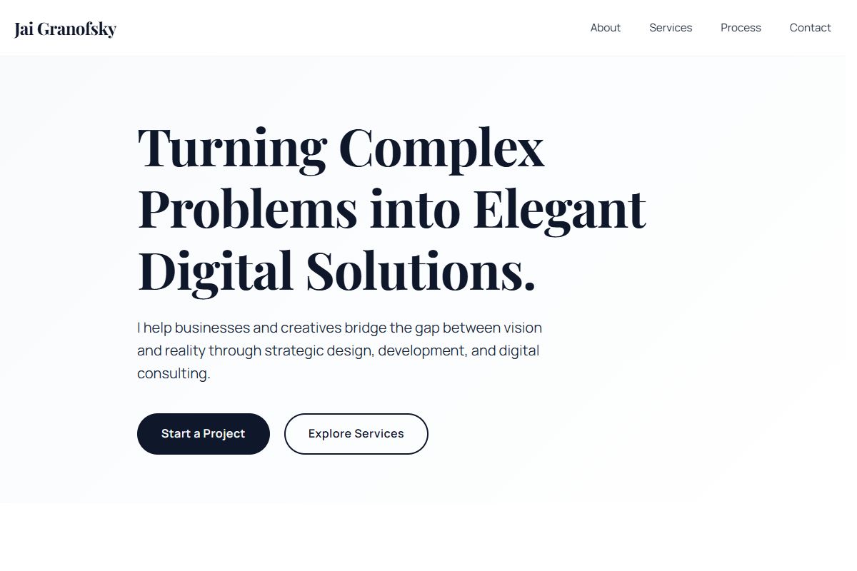 AI Redesign for jaigranofsky.com/