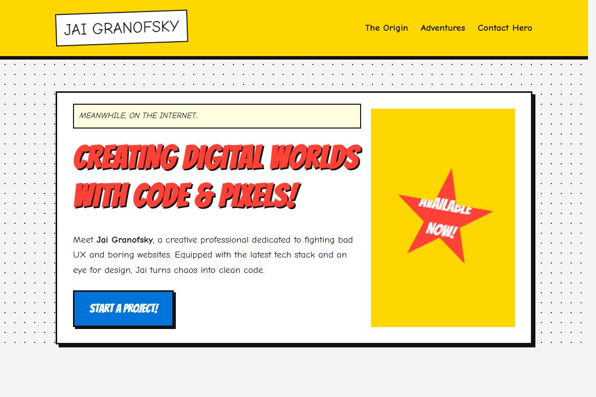 AI Redesign for jaigranofsky.com/
