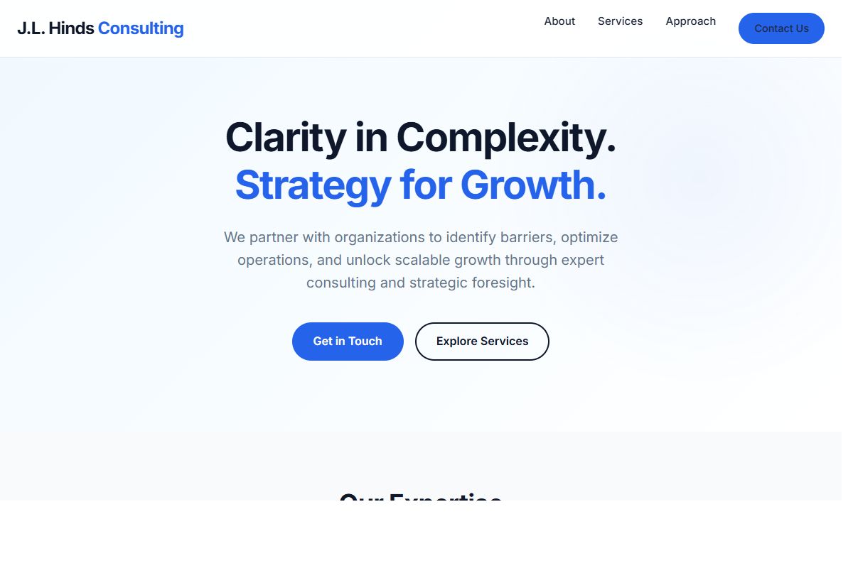 AI Redesign for jlhindsconsulting.com/