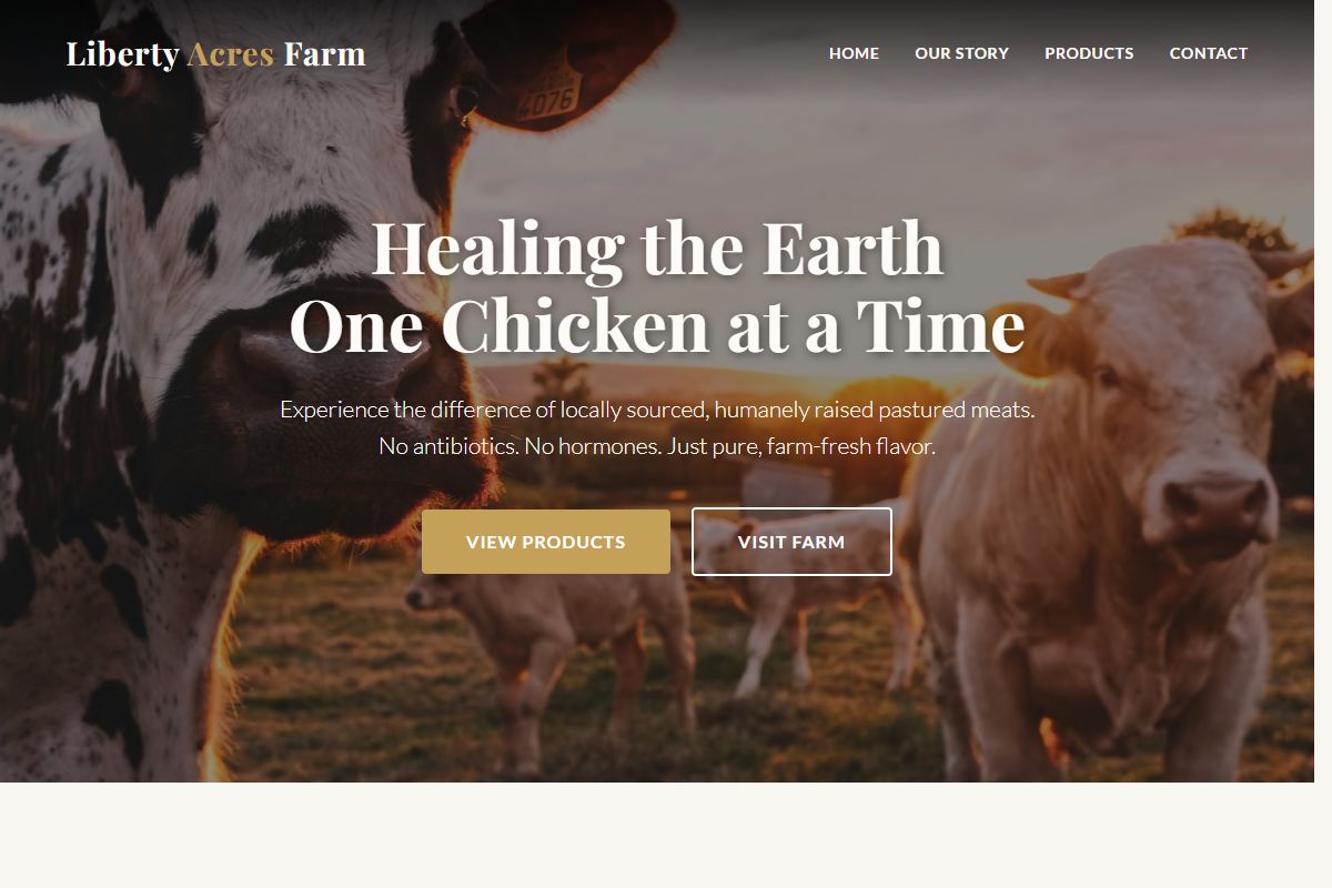 AI Redesign for libertyacresfarmpa.com/