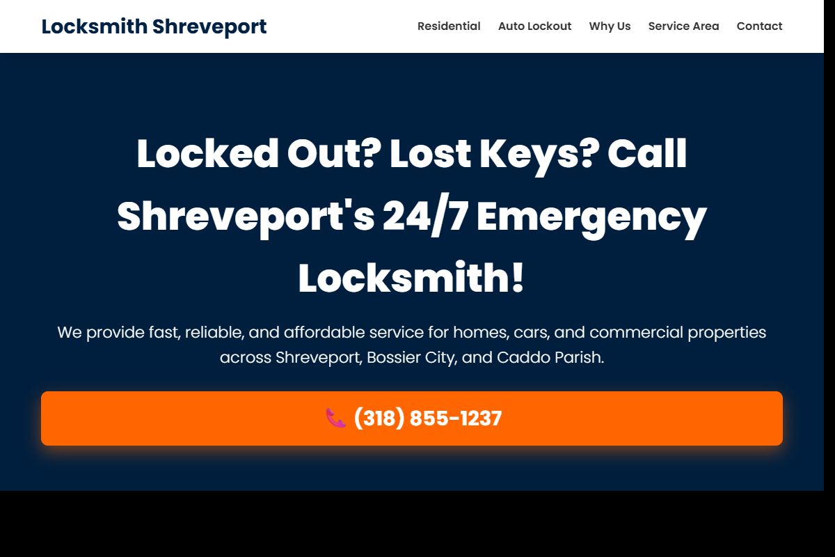 AI Redesign for locksmithshreveport.com/