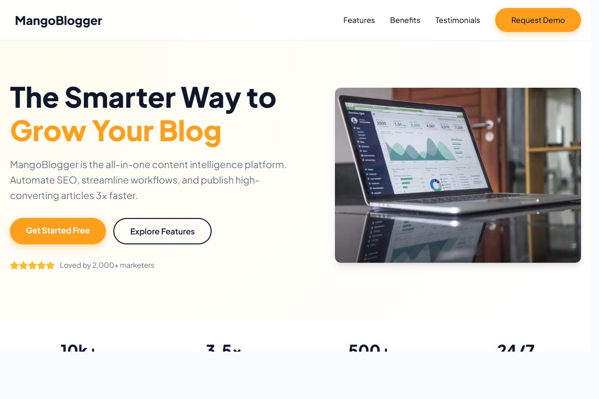 AI Redesign for mangoblogger.com/demo_request_submit/