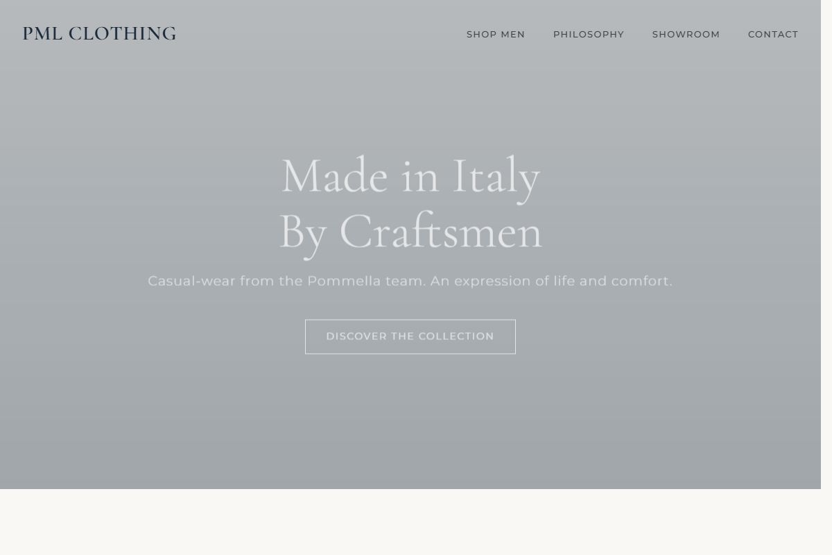 AI Redesign for pmlclothing.com/