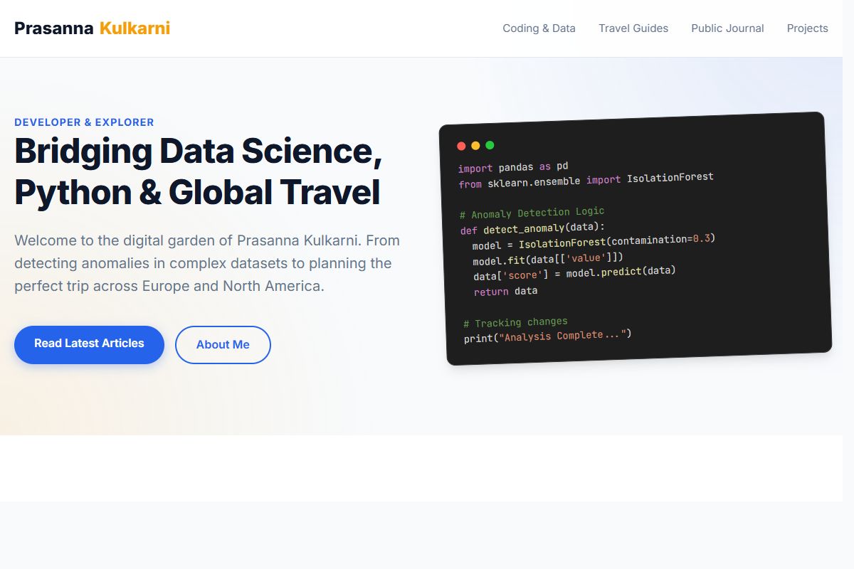 AI Redesign for prasannakulkarni.com/