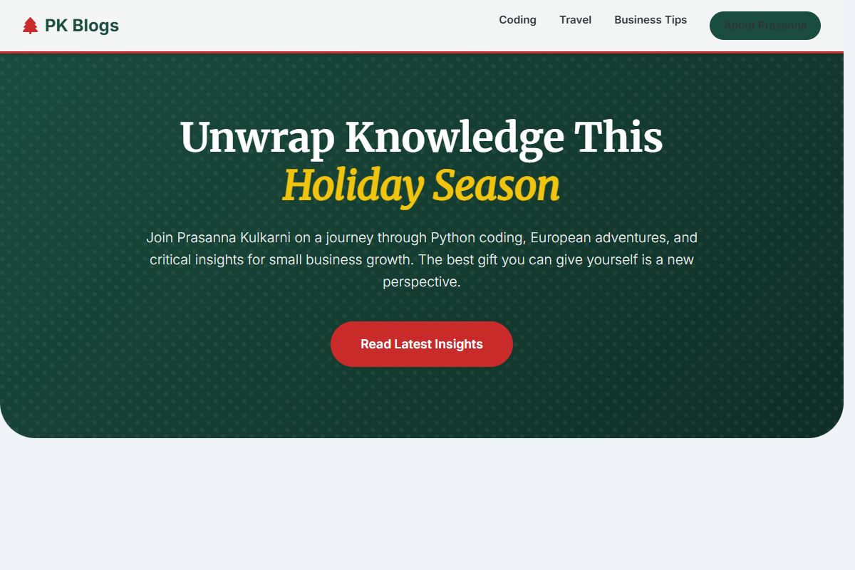 AI Redesign for prasannakulkarni.com/