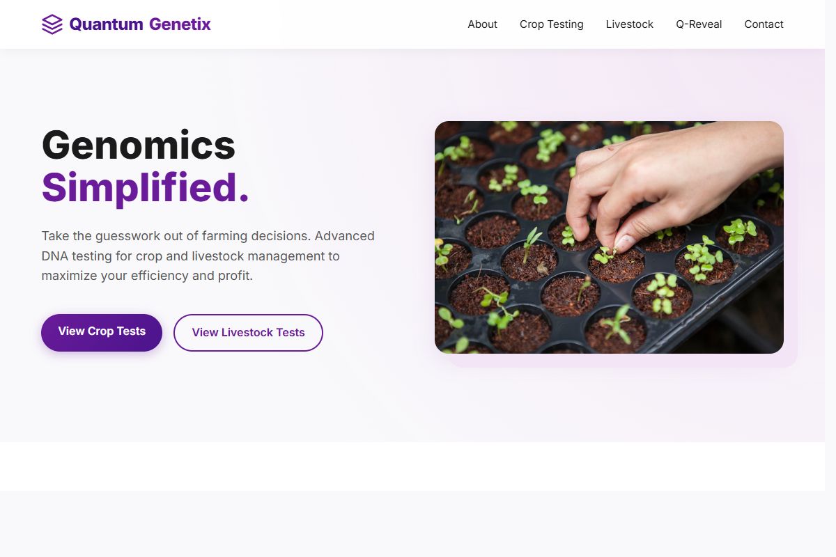 AI Redesign for quantumgenetix.com/
