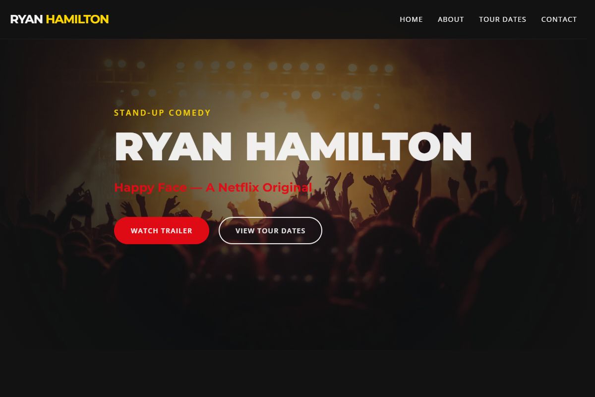 AI Redesign for ryanhamiltonlive.com/