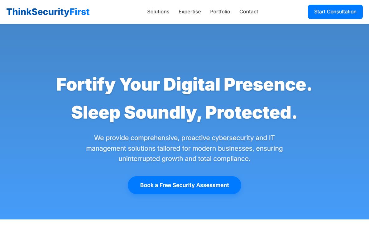 AI Redesign for thinksecurityfirst.com/
