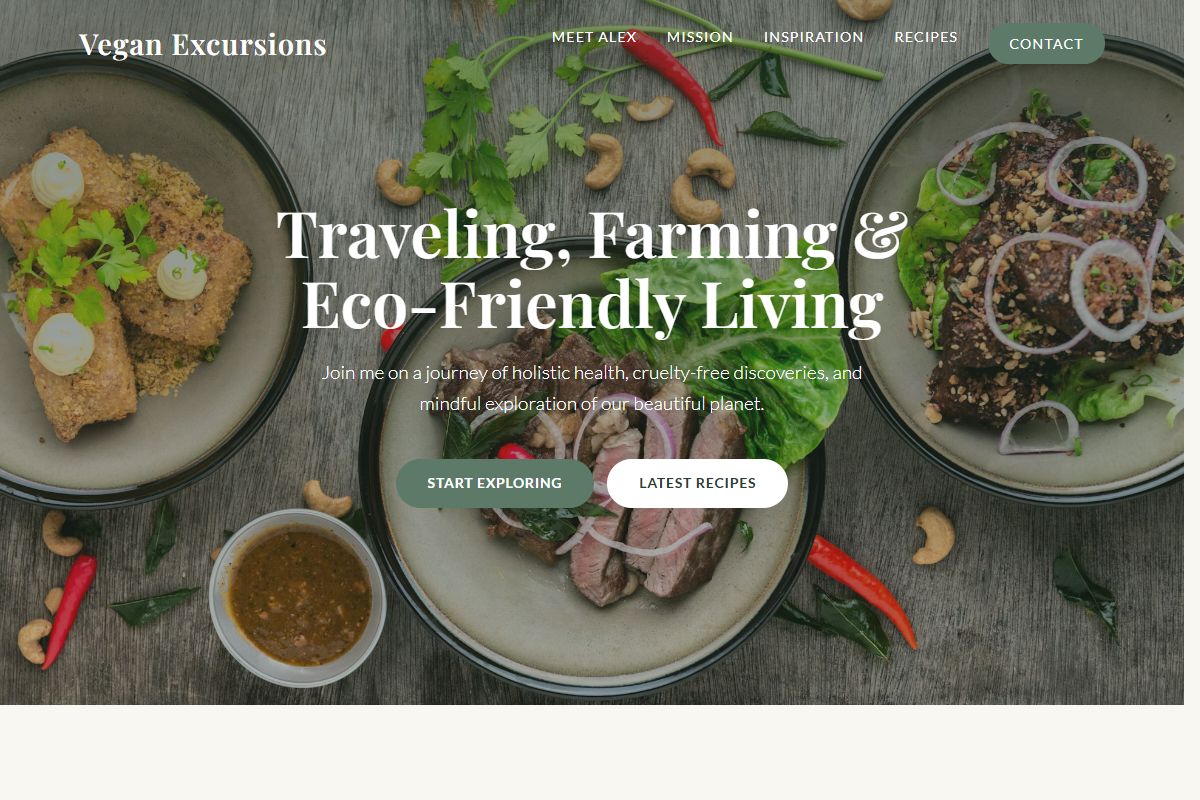 AI Redesign for veganexcursions.com/