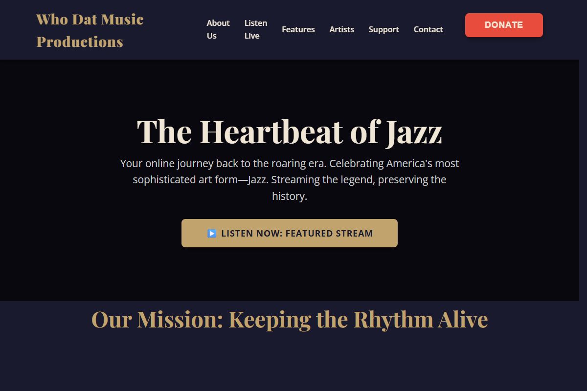 AI Redesign for whodatsound.com/