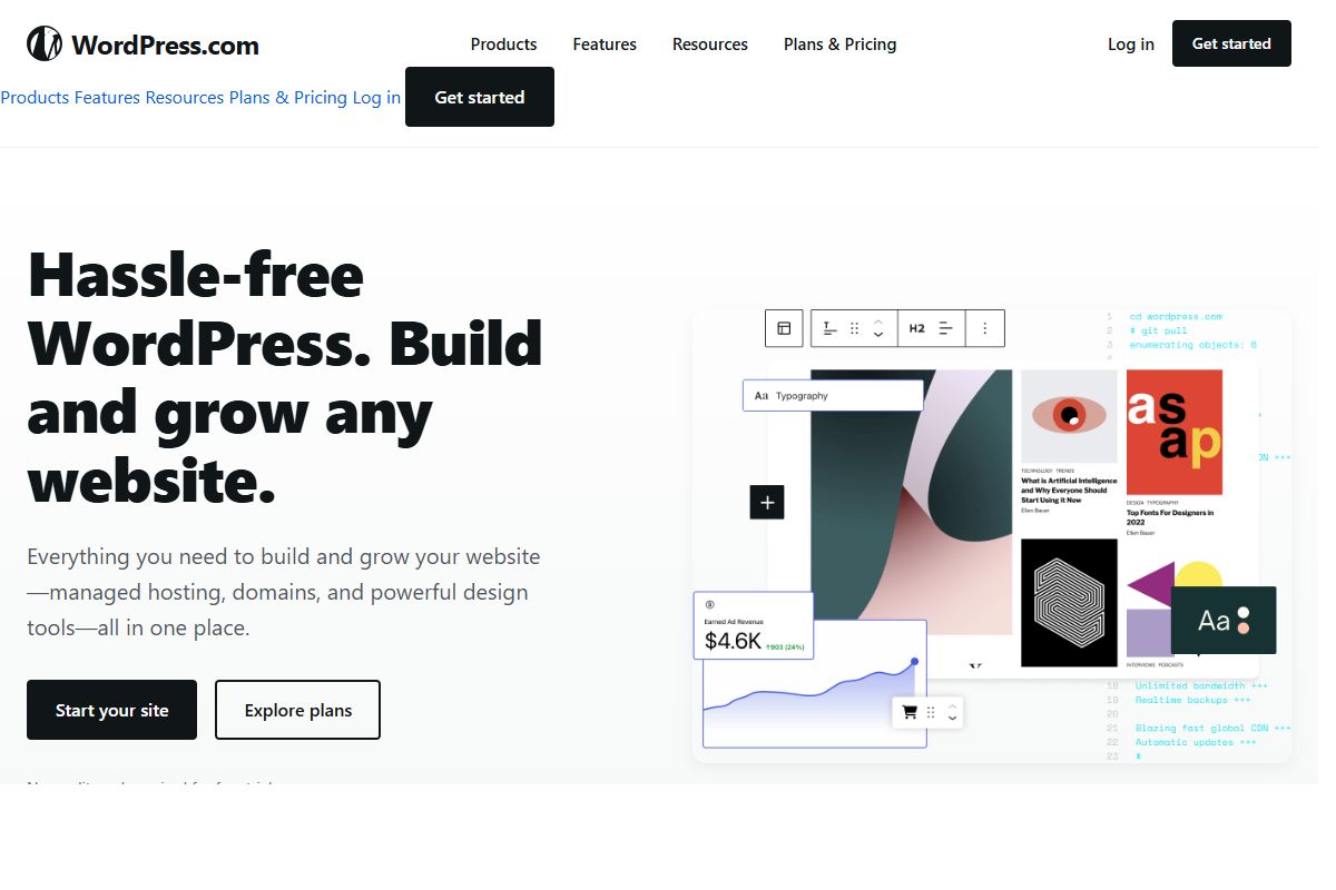 AI Redesign for wordpress.com/