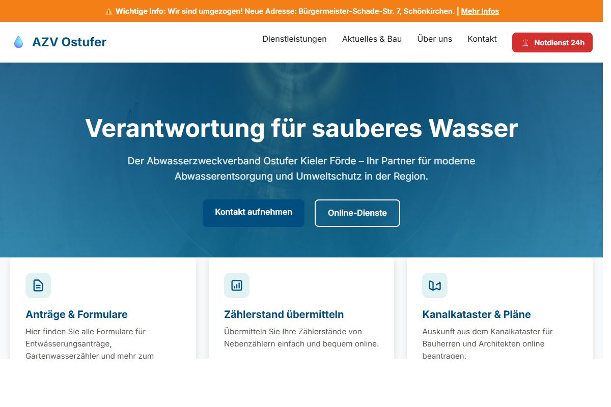 AI Redesign for azv-schoenkirchen.de/