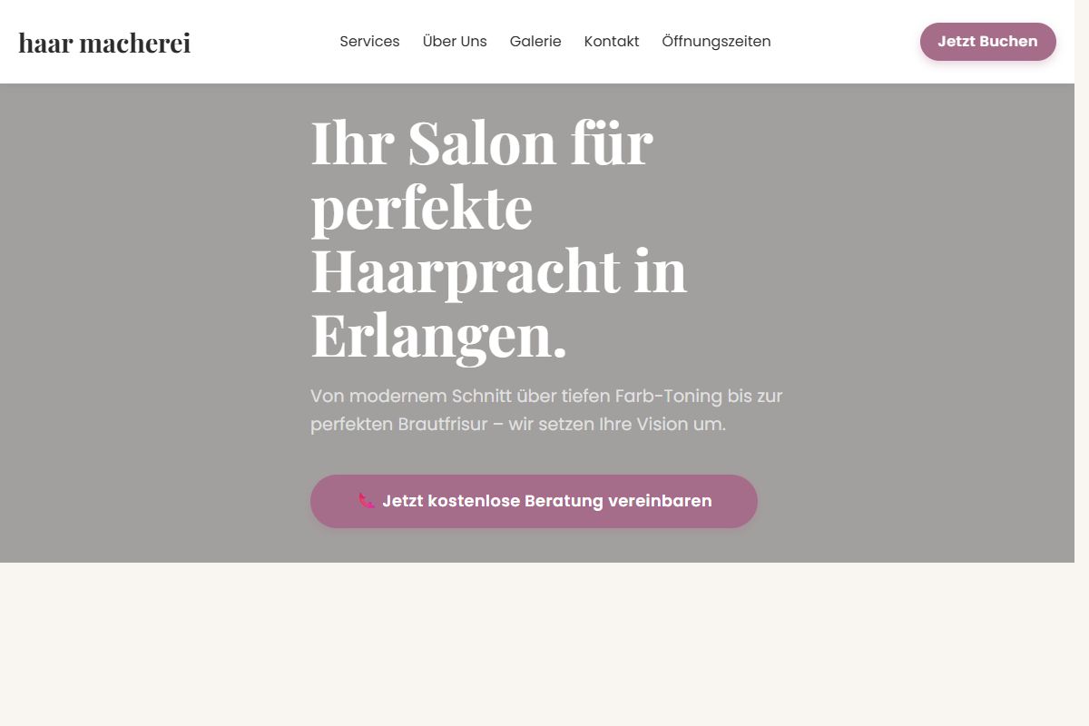 AI Redesign for haarmacherei.de/