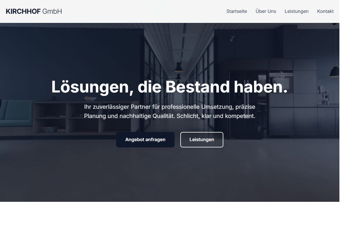 AI Redesign for kirchhof-gmbh.de/