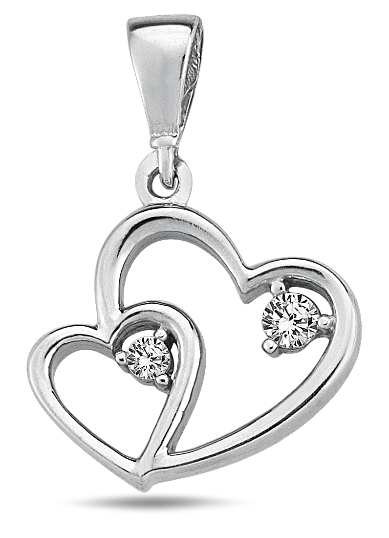 Lykka Hearts Hopeinen Sydänriipus