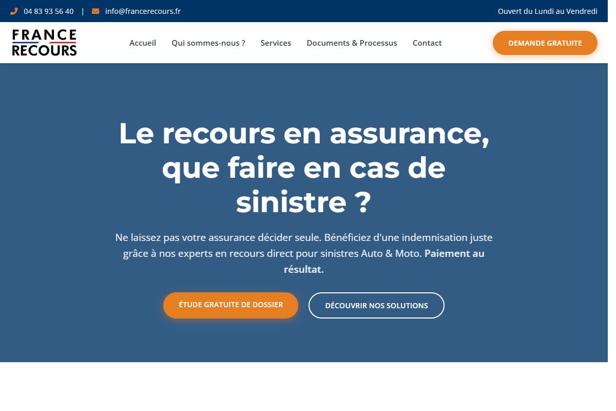 AI Redesign for francerecours.fr/