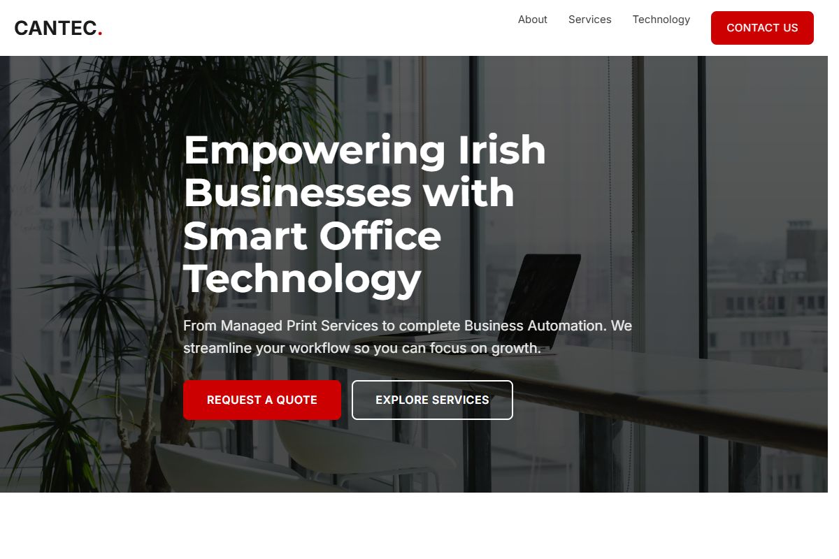 AI Redesign for cantec.ie/