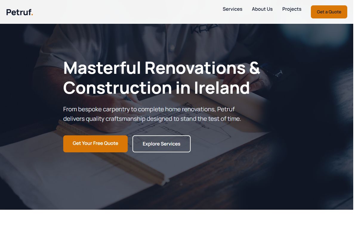 AI Redesign for petruf.ie/