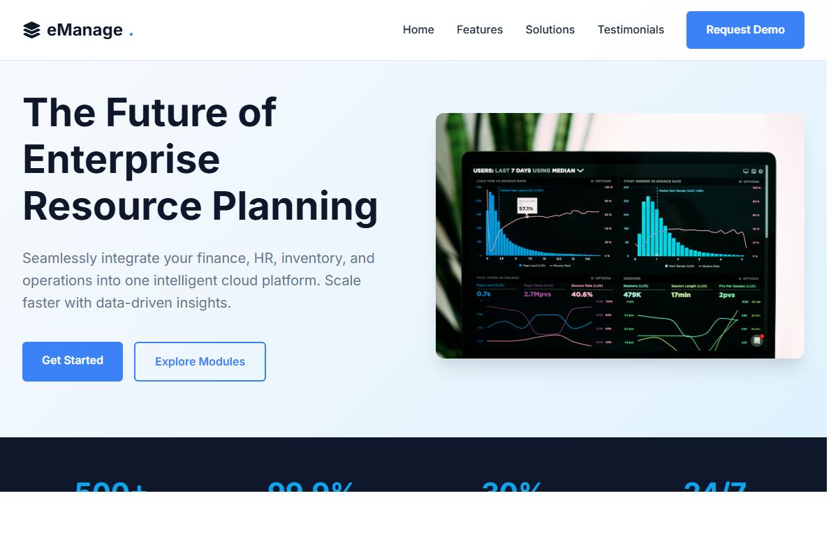 AI Redesign for emanage.in/html/entrprz_erp.asp/