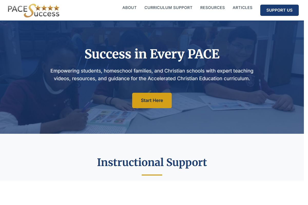 AI Redesign for pacesuccess.net/