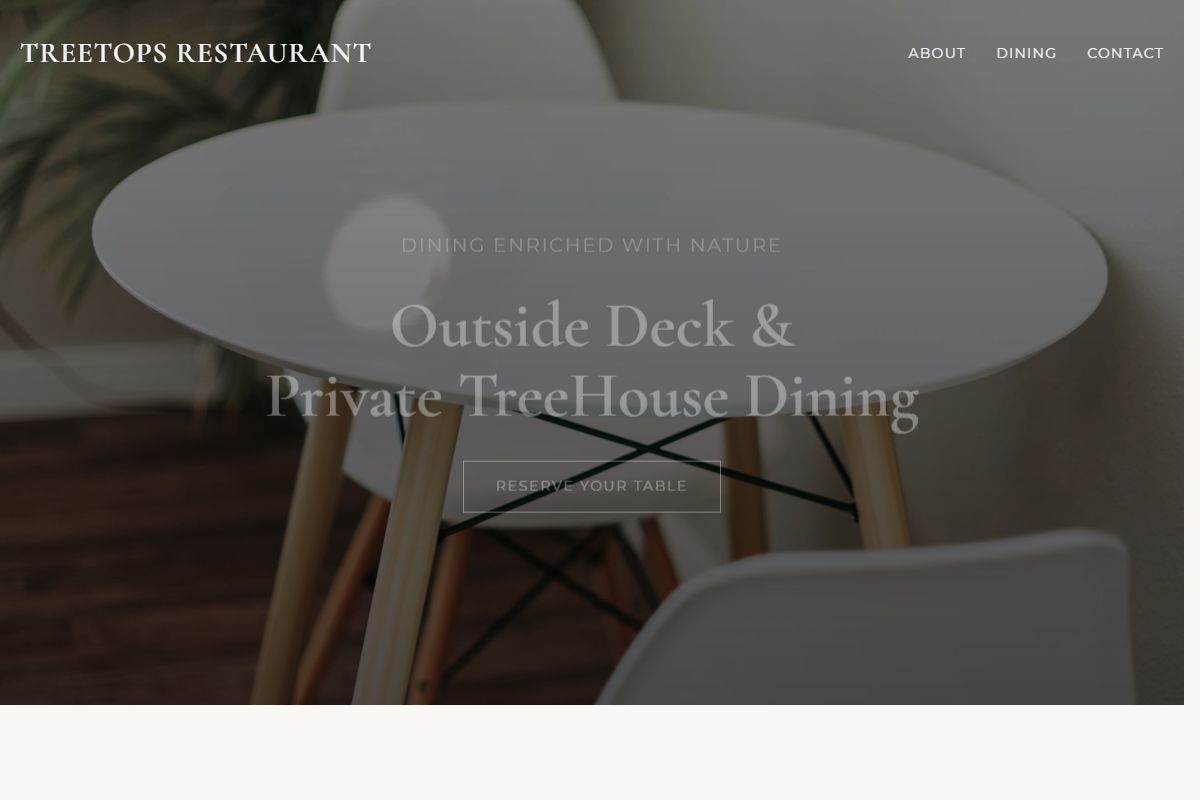 AI Redesign for treetopsrestaurant.net/