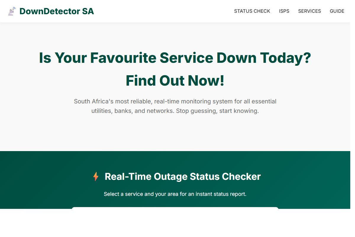 AI Redesign for south-africa-outage.online/